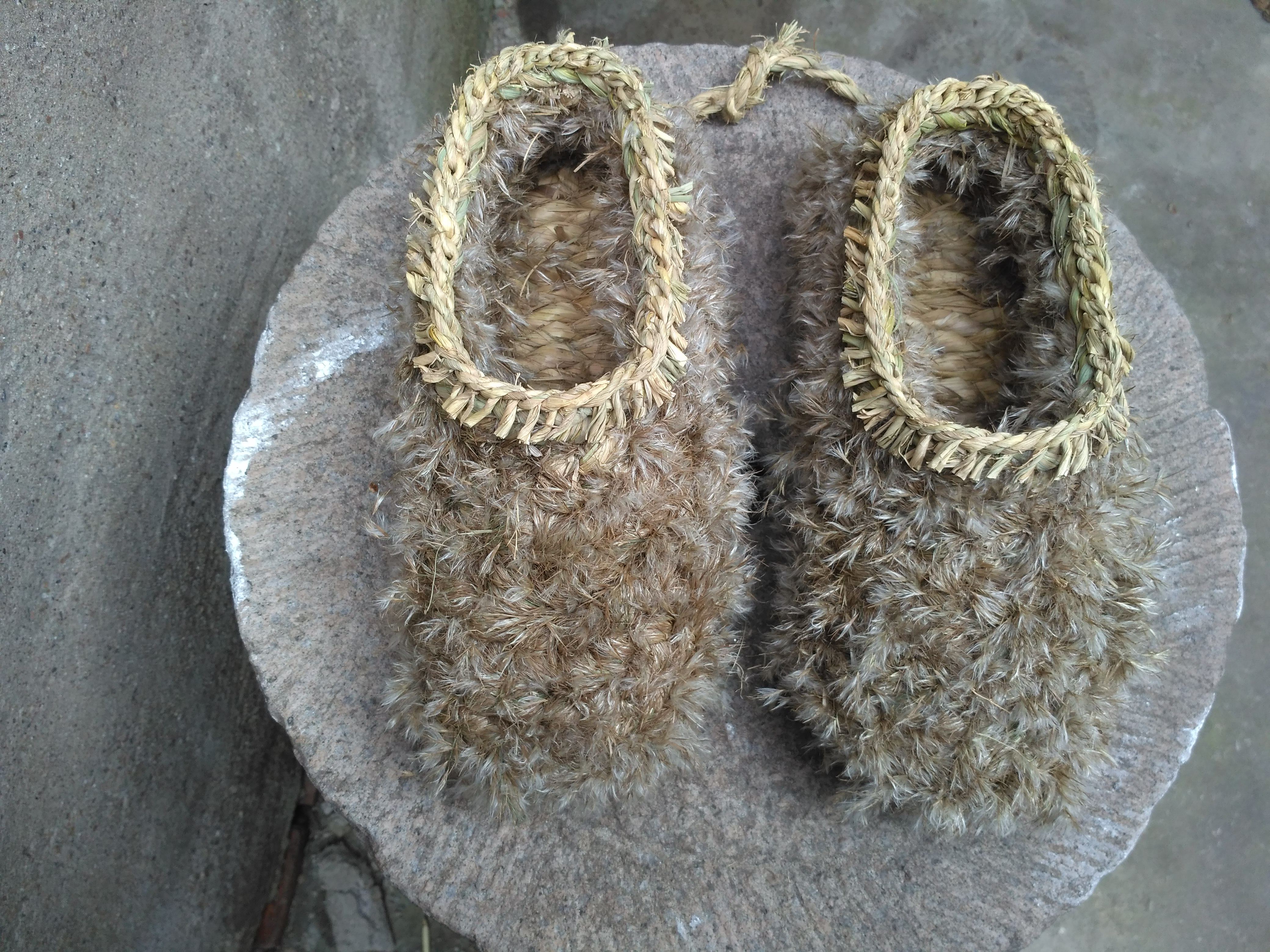 Pure handmade winter straw sandals shoes Luflower boots-Taobao