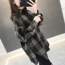 Sandro Beytagh fashion plaid shirt womens early spring 2021 loose womens mid-length long-sleeved shirt