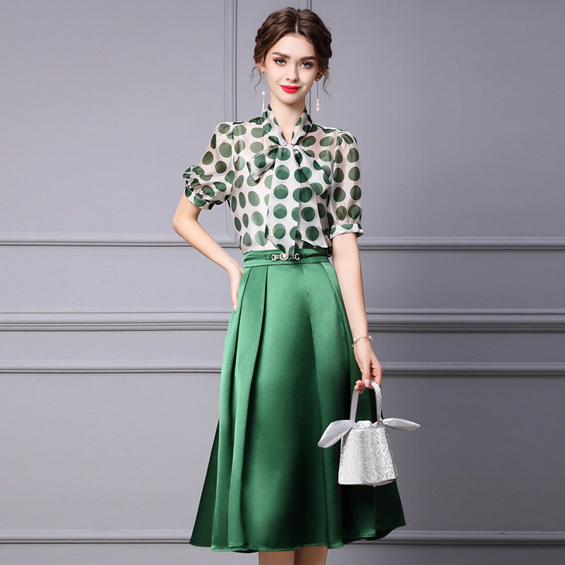 Sandro Beytagh French style foreign dress 2022 new goddess Van blouse Podot half body dress Two-piece suit