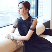 Sandro Beytagh star Wang Likun same dress 2021 summer socialite high-end lace temperament dress