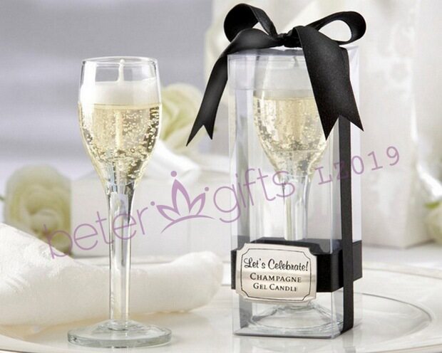 LZ019 Let's Celebrate! Champagne Flute Gel Candles favours