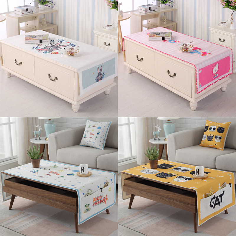 Pastoral living room coffee table square table tablecloth TV cabinet tablecloth fabric waterproof cover cloth literary table mat household