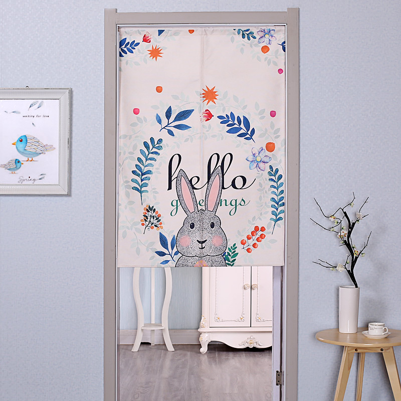 cotton numb art door curtain bedroom kitchen living room cubicle curtain wind water curtain dressing room half-curtain cartoon decoration hanging curtain