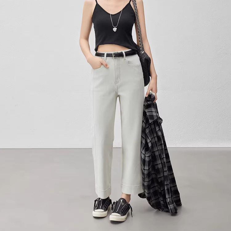 Summer Thin and Lightweight 8-Ounce! Lenzing Tencel Four-Way Stretch Loose Straight-Leg Cropped Wide-Leg Denim Pants for Women, Summer Thin Summer Thin and Lightweight 8-Ounce! Lenzing Tencel Four-Way Stretch Loose Straight-Leg Cropped Wide-Leg Denim Pants for Women, Summer Thin
