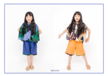 HININI original 2021 summer new products children girls tencel cotton neutral thin short-sleeved suit pants