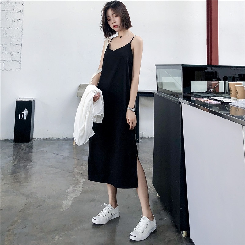 Sexy Women Maxi Dress Black Sling Dress Female Summer 2019