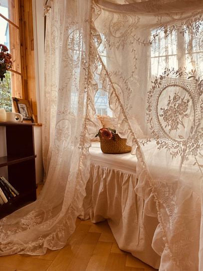 法式治愈系艺术生活家用摄影基地用装饰性床幔蚊帐小红书网红推荐