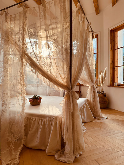 法式治愈系艺术生活家用摄影基地用装饰性床幔蚊帐小红书网红推荐