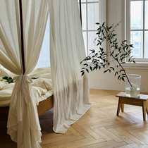 Customized 2024 new type of cotton bedroom bed curtain Class A baby mosquito net household palace old-fashioned tied rope pure cotton to keep warm