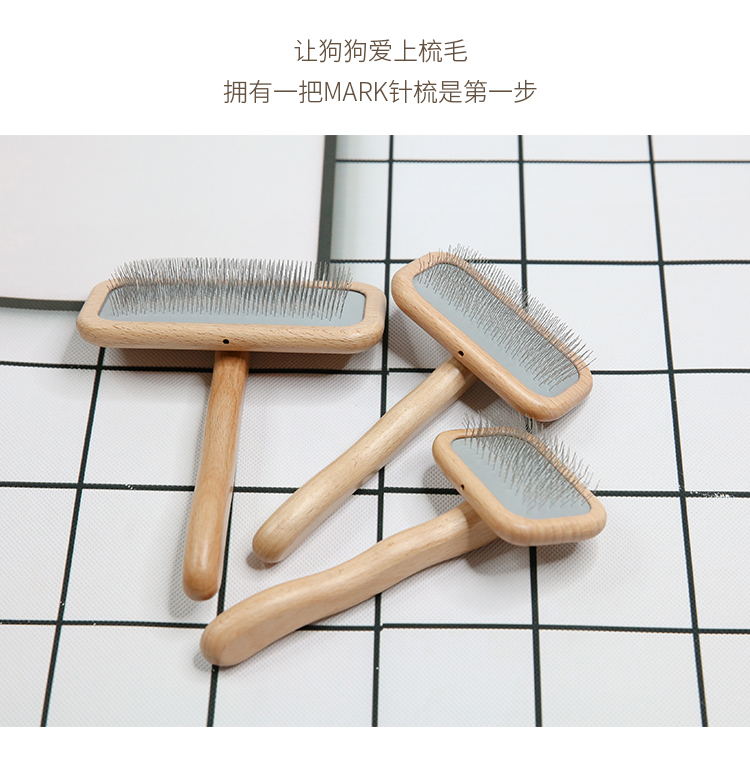 Mark log air cushion kim pet dog mở nút thắt cho chó tĩnh mèo Teddy gấu chó lớn lông mịn chải - Cat / Dog Beauty & Cleaning Supplies 	bộ lược chải lông chó
