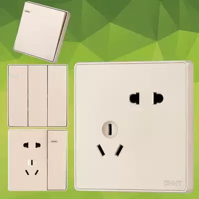 Zhengtai switch socket 86 type 2C Each model champagne color large board one chain purchase full oblique five holes one two three four open, etc