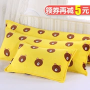 Flannel gối đơn sang trọng sinh viên đôi dài gối 1,2m1,5 m 1,8 dày mùa đông