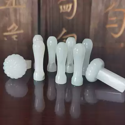 Guqin Jade Zhen Qin goose foot guqin accessories Mengyu Golden Silk Jade Dongling Jade goose foot overall carving with velvet buckle