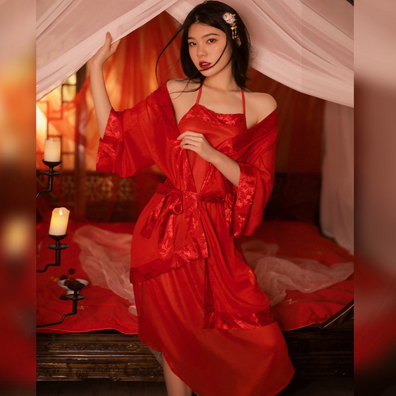 Sexy apron female sexy exposed women's underwear q fun pajamas ancient style Hanfu uniform suit pure desire style nightdress