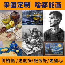 代画手绘素描定制水粉静物水彩风景装饰人物肖像油画设计情人节