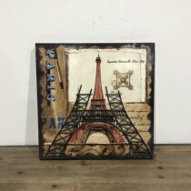 West East foreign trade groceries retro old color three-dimensional iron decoration wall decoration Eiffel Tower