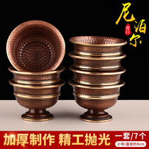 Pure copper water supply cup offering cup Nepalese craft water supply bowl pure copper water cup holy water cup large diameter 10cm