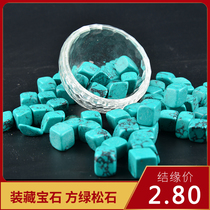 Buddha statues pagodas mantra trays storage supplies seven gemstones square turquoise 2 8 yuan 1 tael