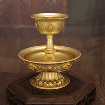 Pure copper protector cup for wine cup Buddhist hall household ornaments water cup for protector gilded non-oxidized water cup