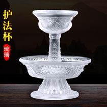 Crystal glass eight auspicious cup cup for Tibetan appliances white cup cup is 13 5cm high