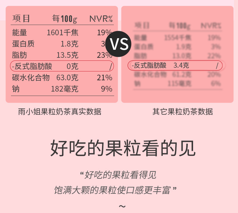 雨小姐大果粒奶茶袋装草莓芒果