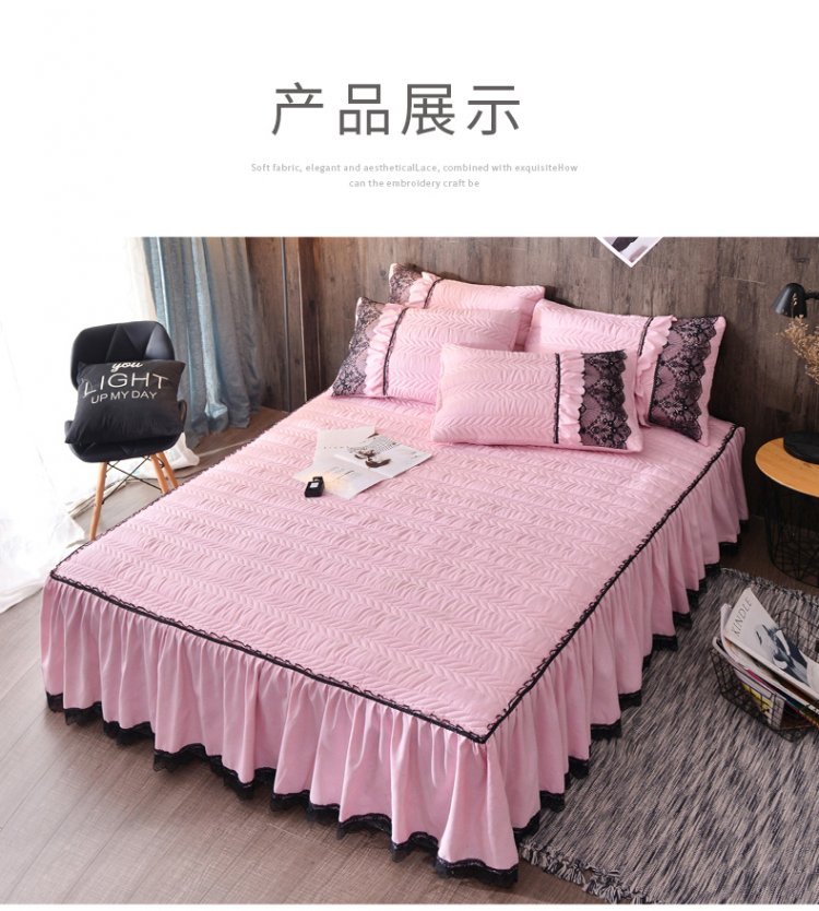 Mùa xuân và mùa hè cotton bed bed bed bed váy đơn mảnh ba mảnh châu Âu dày ren giường - Váy Petti ga giường viền họa tiết