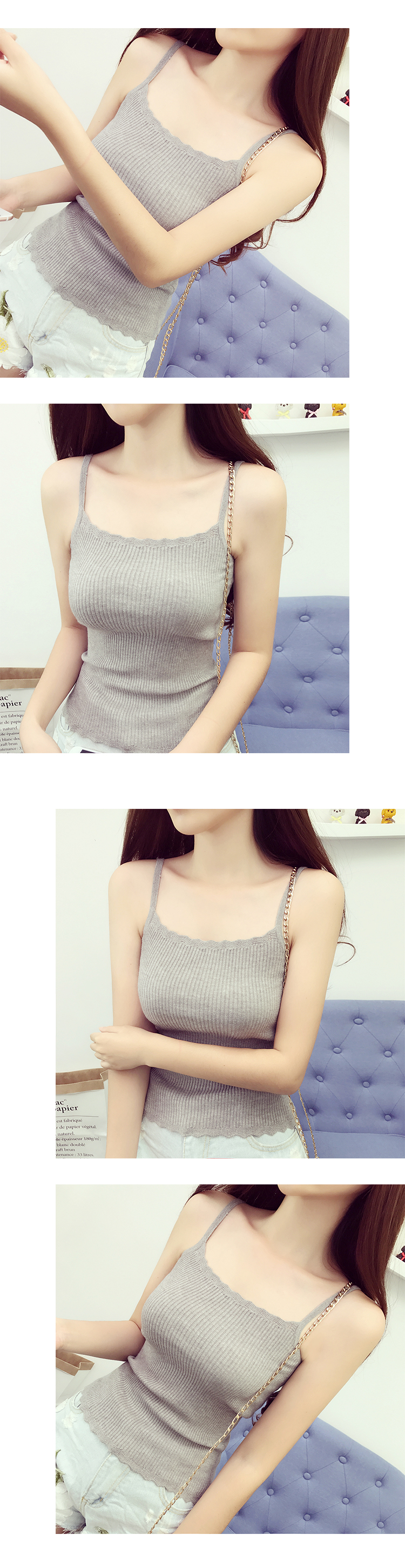 Hồng Kông phong cách retro chic gió ren yếm nữ mùa thu cơ thể mảnh mai ngắn tay ngoài mặc áo dệt kim chạm đáy thủy triều quần áo nữ