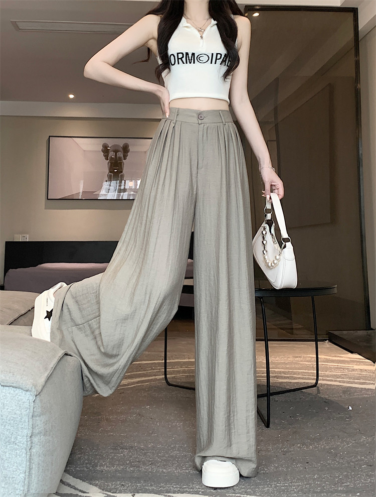 Летняя тонкая шелковая юбка, штаны, свободный крой, высокая талия 