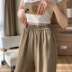 Elastic waist ice silk wide-leg pants women's summer thin section small suit pants advanced drape loose and thin mopping pants