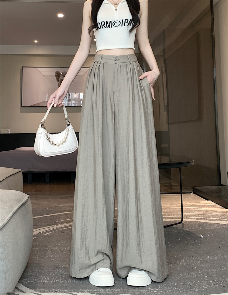 Летняя тонкая шелковая юбка, штаны, свободный крой, высокая талия 