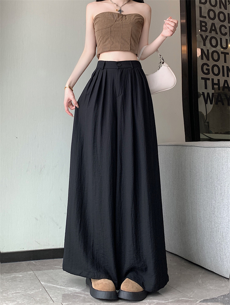 Летняя тонкая шелковая юбка, штаны, свободный крой, высокая талия 
