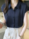 夏季白色短袖雪纺衬衫通勤女装2026年新款潮无袖上衣职业女士衬衣