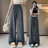 Ретро кружевные приталенные штаны, высокая талия, свободный прямой крой