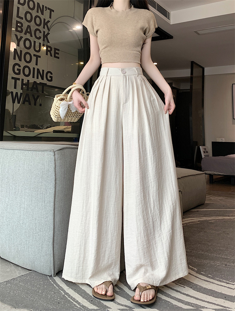 Летняя тонкая шелковая юбка, штаны, свободный крой, высокая талия 