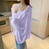 Шелковый кардиган, летняя одежда для защиты от солнца, тонкая рубашка, платье-комбинация, куртка, средней длины