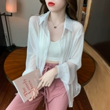 Кардиган, рубашка, летняя одежда для защиты от солнца, тонкая накидка, платье-комбинация, куртка