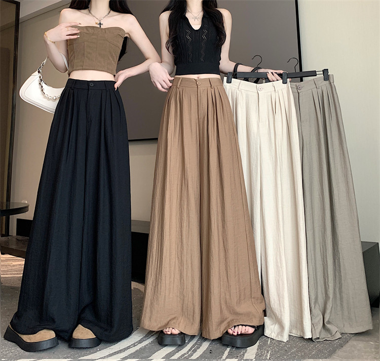 Летняя тонкая шелковая юбка, штаны, свободный крой, высокая талия 