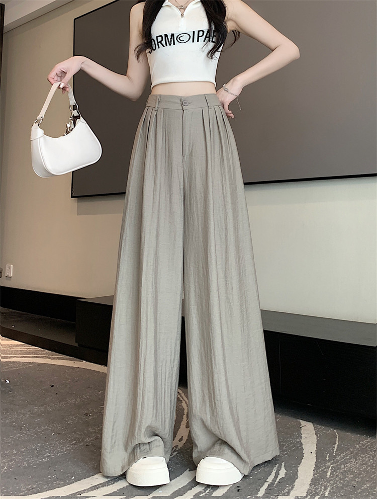 Летняя тонкая шелковая юбка, штаны, свободный крой, высокая талия 