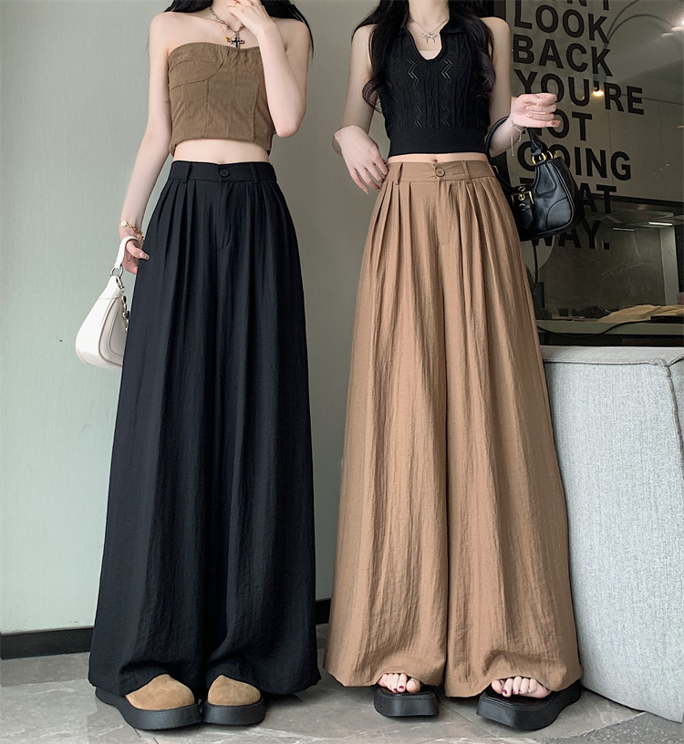 Летняя тонкая шелковая юбка, штаны, свободный крой, высокая талия 