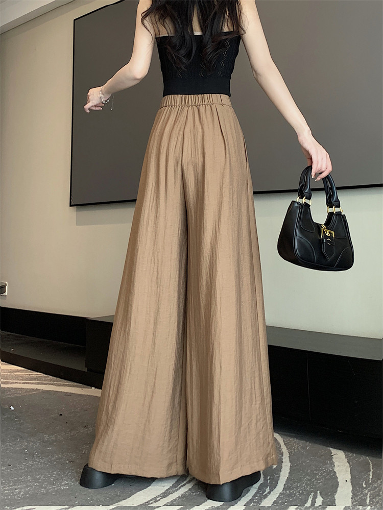 Летняя тонкая шелковая юбка, штаны, свободный крой, высокая талия 
