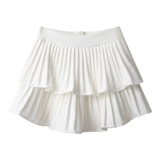 Белая летняя юбка в складку, французский стиль, 2025 года, высокая талия, А-силуэт