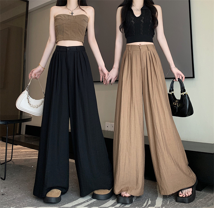 Летняя тонкая шелковая юбка, штаны, свободный крой, высокая талия 