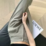 Шелковые тонкие штаны, костюм для отдыха, высокая талия, свободный прямой крой