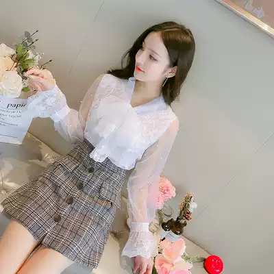 Spring and Autumn 2021 New Korean lace shirt foreign style style loose fashion shirt women sweet Super fairy coat tide