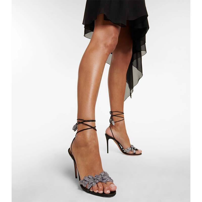European and American Foreign Trade Open-Toe Rhinestone Flower Sandals, Summer Sexy Ankle Strap High Heels, Stiletto Heel Party Fashion Shoes European and American Foreign Trade Open-Toe Rhinestone Flower Sandals, Summer Sexy Ankle Strap High Heels, Stiletto Heel Party Fashion Shoes