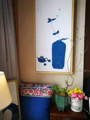 Cloth old cloth pure hand embroidery painting collage personality decorative painting cloth stickers retro decorative painting Chinese style