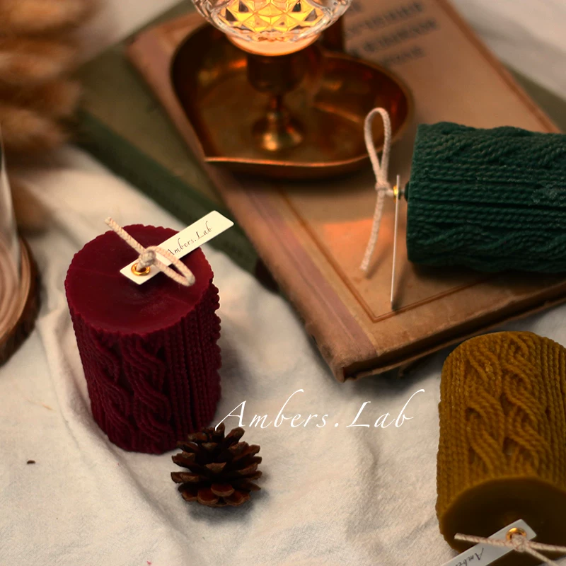 Woolen sweater, aromatherapy, winter retro candle handmade, Birthday gift