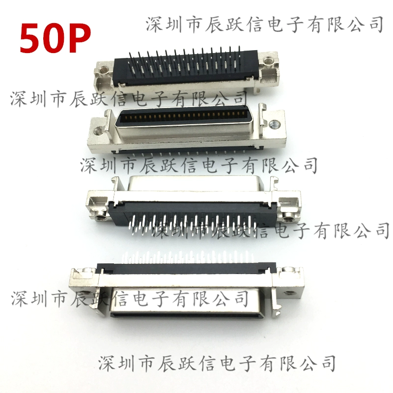 Đầu Nối SCSI Ổ Cắm Chốt Thẳng 14/20/26/36/50/68/100PIN Rãnh Ghế Nữ HPCN Loại Ban Cuối