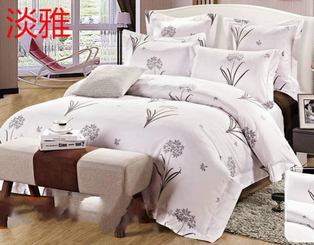 Cotton cotton vải khách sạn trắng ba hoặc bốn bộ giường mua chăn ga gối đệm
