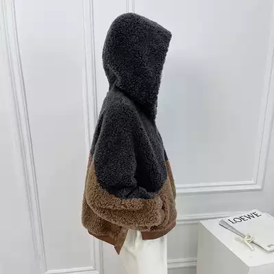 2021 Winter new cashmere coat fur coat fur one-piece coat women's young pullover hooded fur